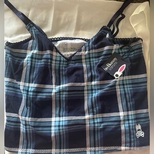 Psycho Bunny Blue lounge/sleep Tank Top - NWT - Size M with iconic bunny logo
